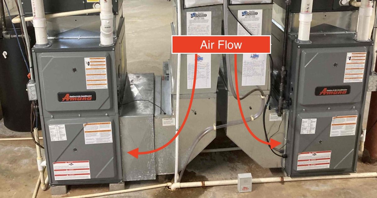 Drawing showing proper direction and way to install furnace filter